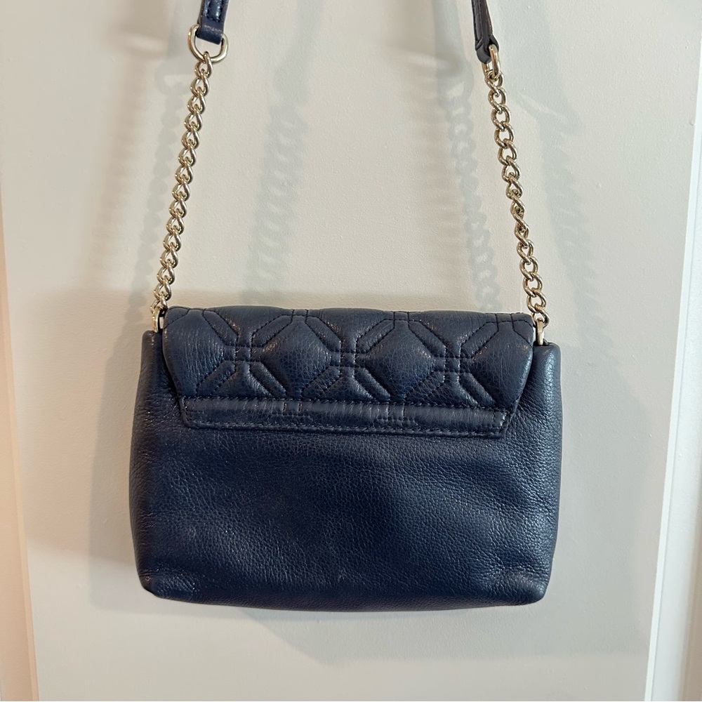 Kate Spade Astor Court Naomi Leather Crossbody Bag WKRU2291 Navy Blue and Gold - Picture 5 of 12